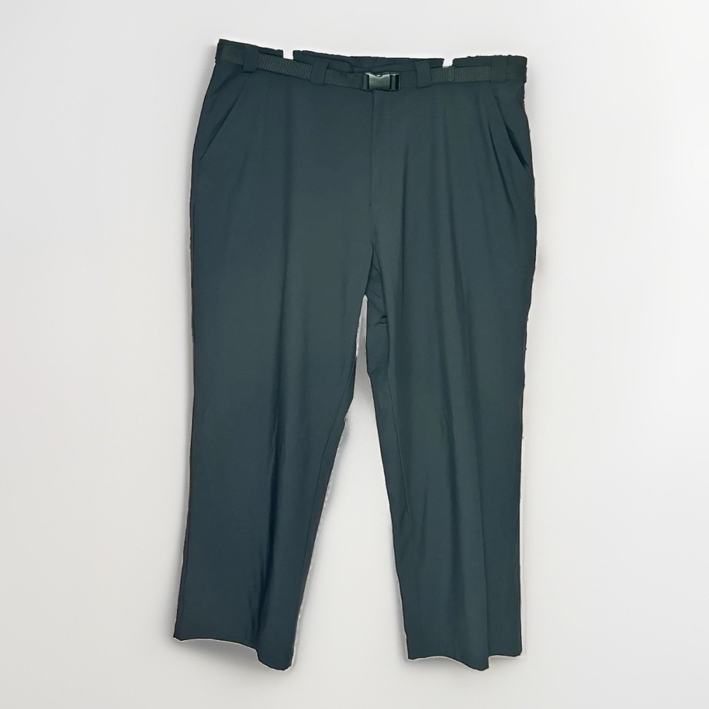 Duluth Trading Pants Mens 44x30 Black Stretch Nylon Travel Hiking Belted Utility